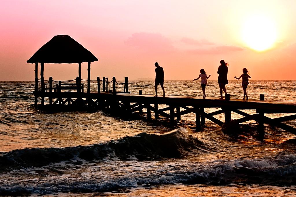 Family visiting breathtaking destinations